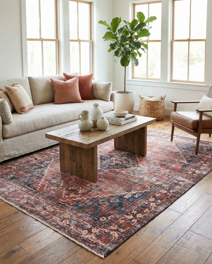 Detail image of 4' 3 x 6' 4 Hand Knotted Ultra Vintage Persian Wool Rug