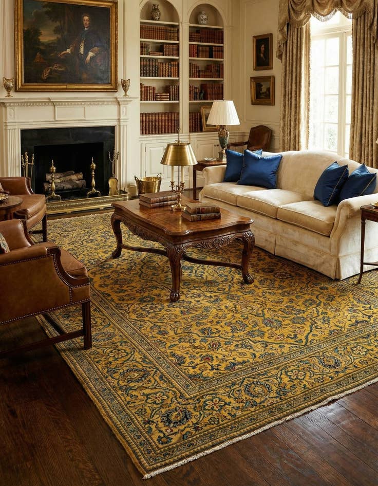 Detail image of 6' 6 x 9' 11 Kashan Wool Rug