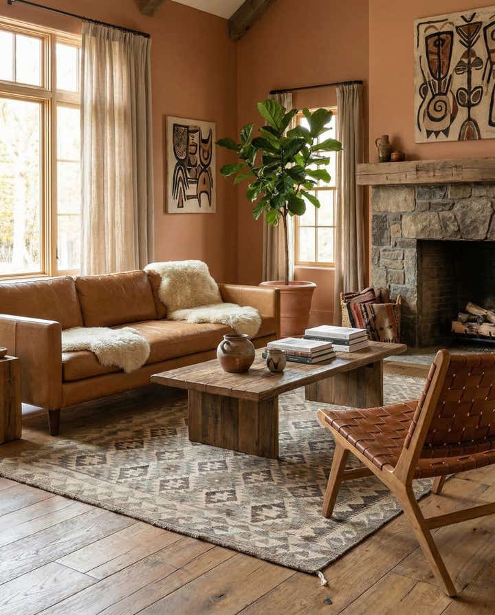 5' 3 x 8' Hand Woven Kilim Maymana Wool Rug