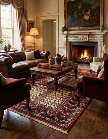 4' 5 x 6' 1 Hand Knotted Hacilou Wool Rug