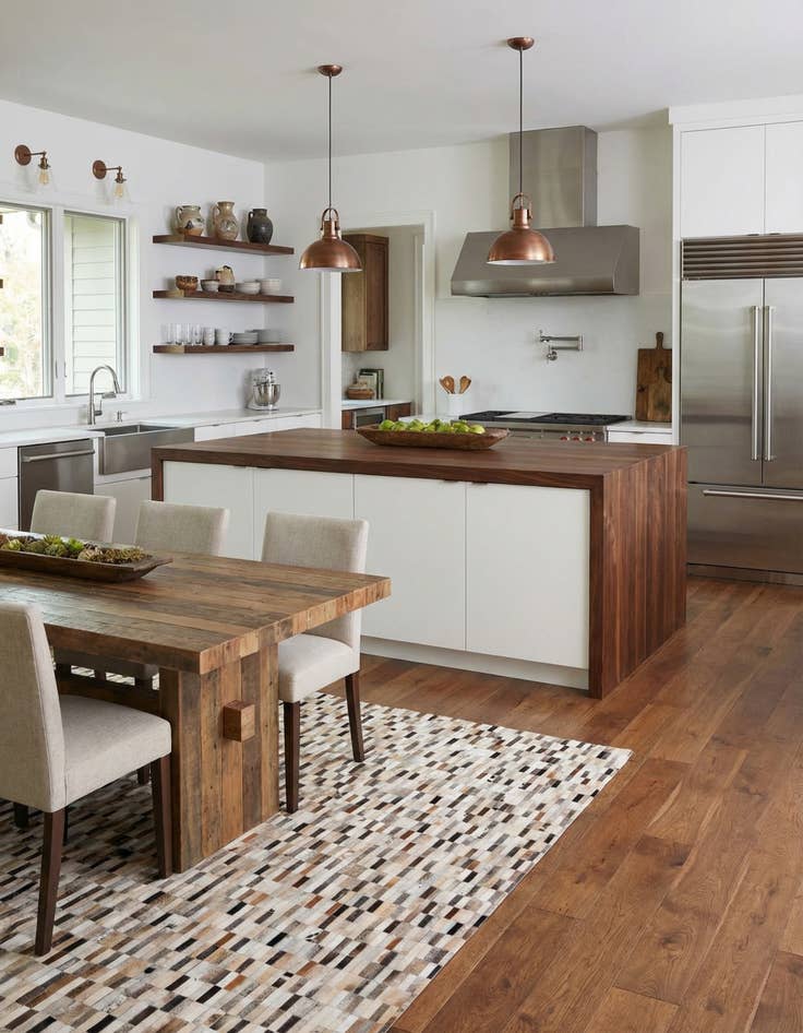 Detail image of  7' 11 x 9' 10 Cowhide Stocks Rug