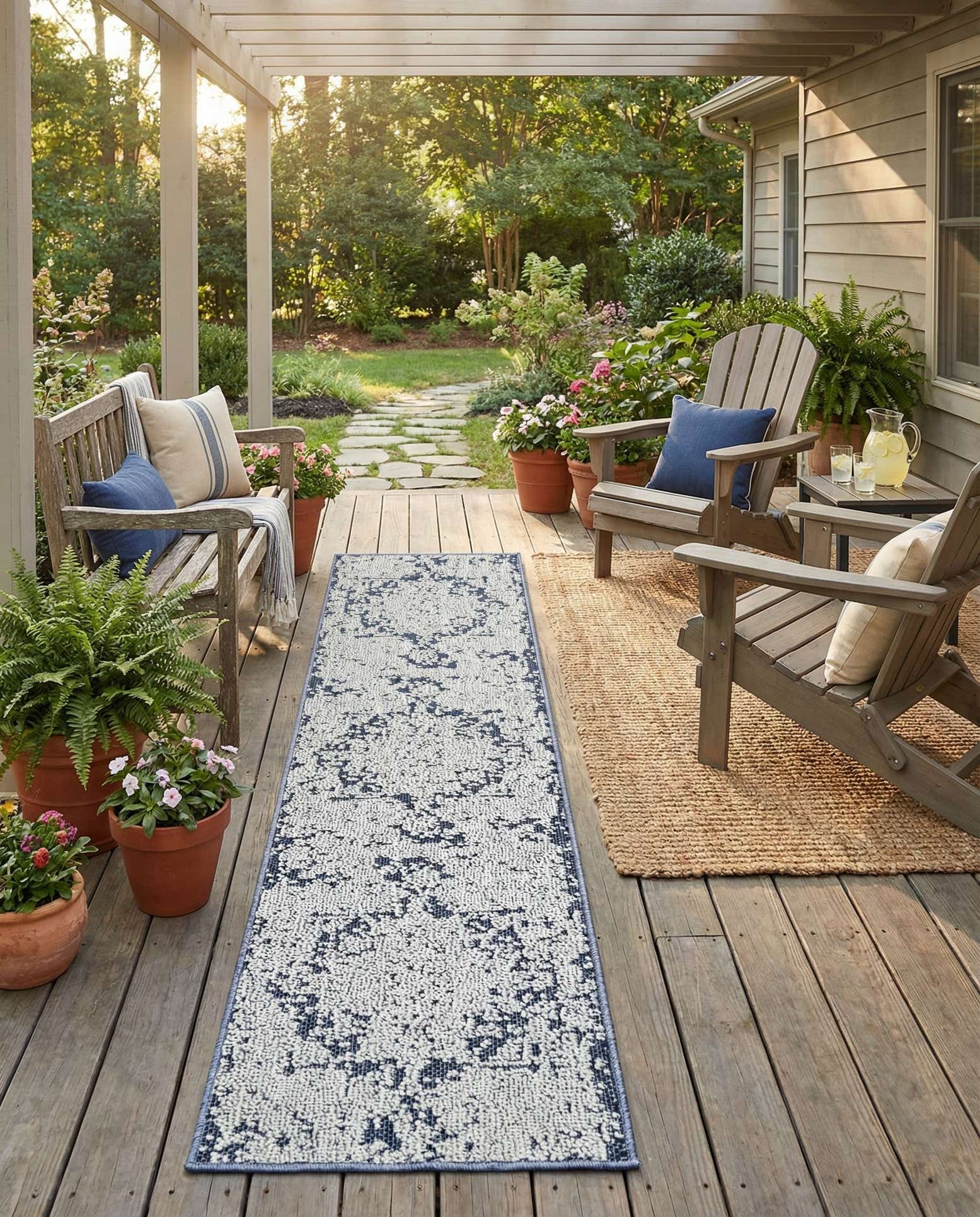 2' x 8' Easy-Clean Traditional Indoor / Outdoor Runner Rug