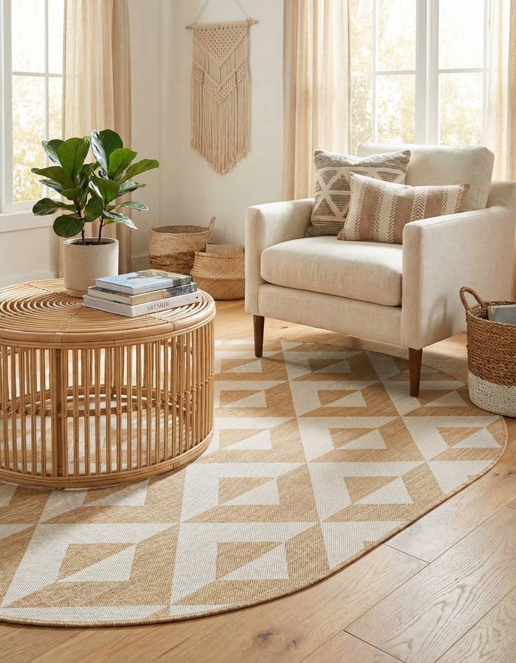 Detail image of  5' 3 x 8'  Washable Jill Zarin Napa Indoor / Outdoor Oval Rug