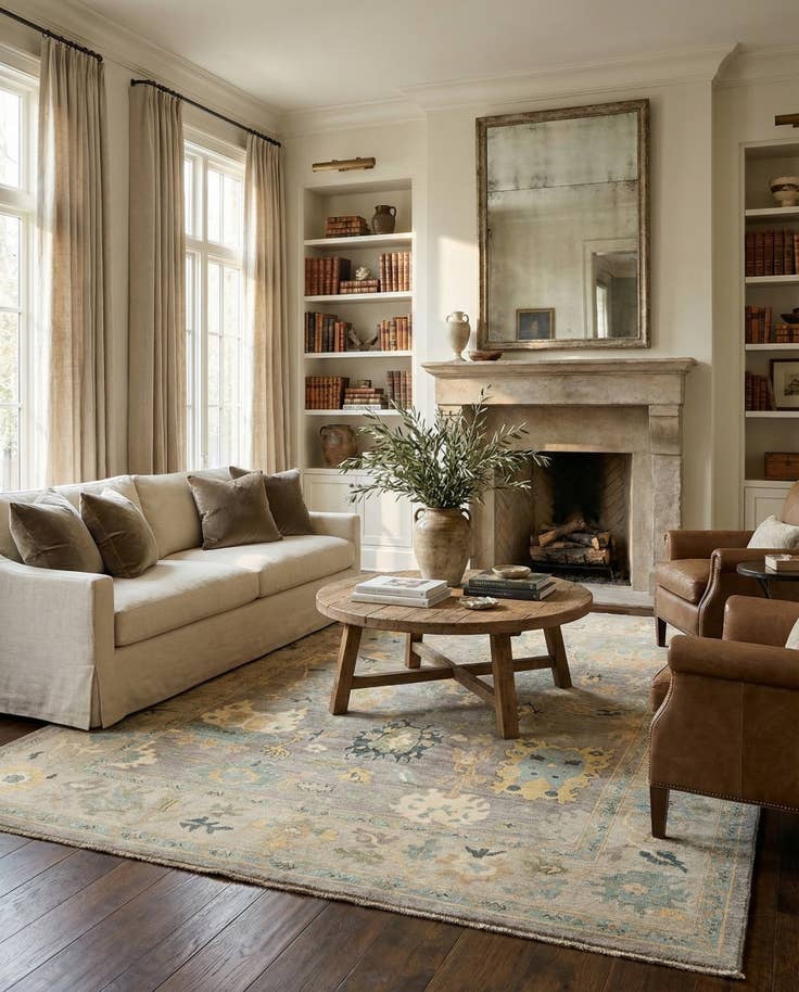 Detail image of 8' 1 x 10' 4 Hand Knotted Oushak Rug