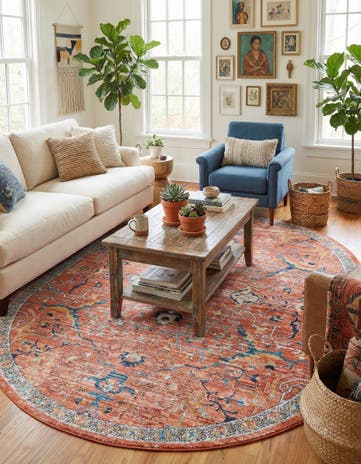 Brick Red Lola Oval Rug