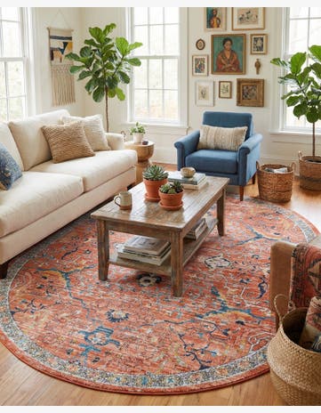 Brick Red Lola Oval Rug