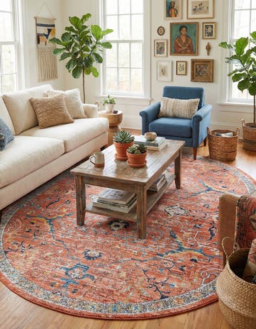 Brick Red Lola Oval Rug