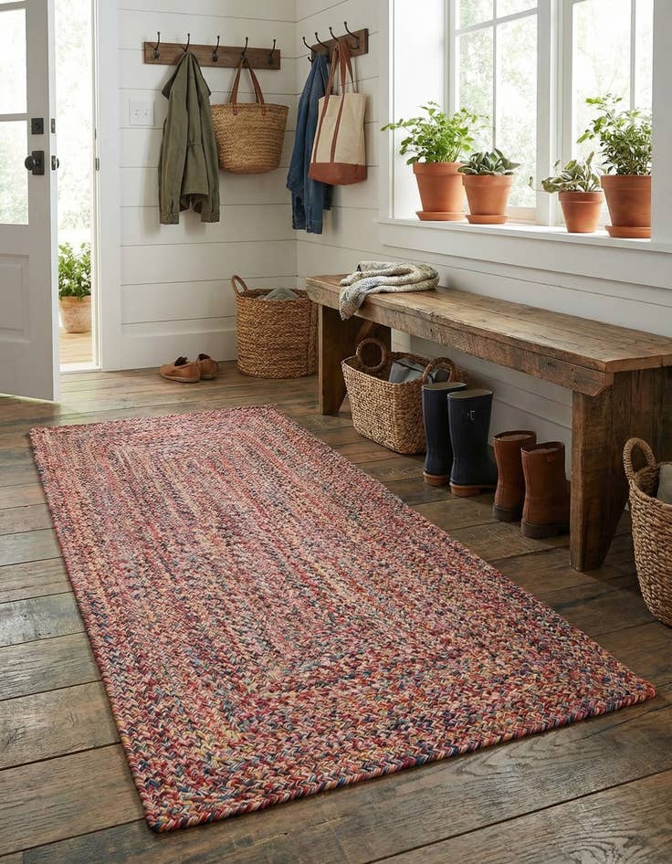Detail image of 2' x 4' 1  Hand Woven Eco Verse   Washable Indoor / Outdoor Runner Rug