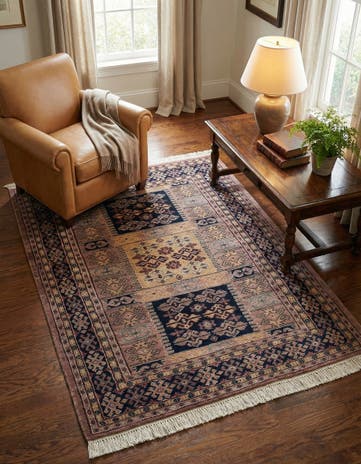 4' 3 x 5' 8 Hand Knotted Bokhara Oriental Rug
