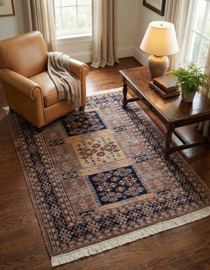 Detail image of 4' 3 x 5' 8  Hand Knotted Bokhara Oriental Rug