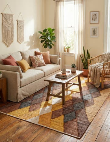 6' 1 x 9' Hand Braided Chindi Cotton Rug