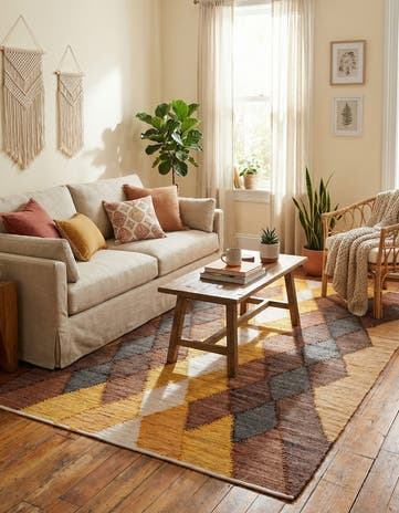 6' 1 x 9' Hand Braided Chindi Cotton Rug
