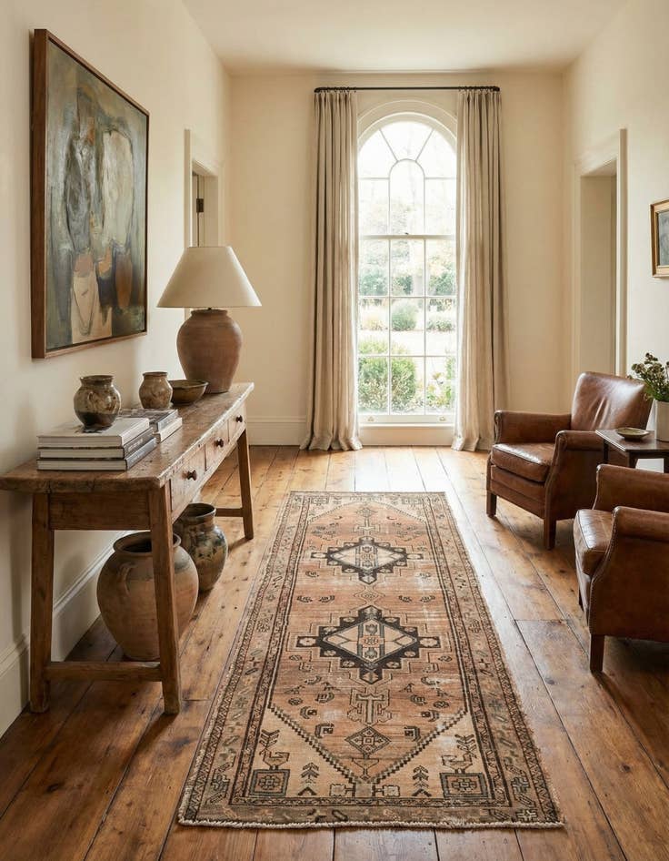 Detail image of 3' 7 x 9' Hand Knotted Ultra Vintage Persian Wool Runner Rug