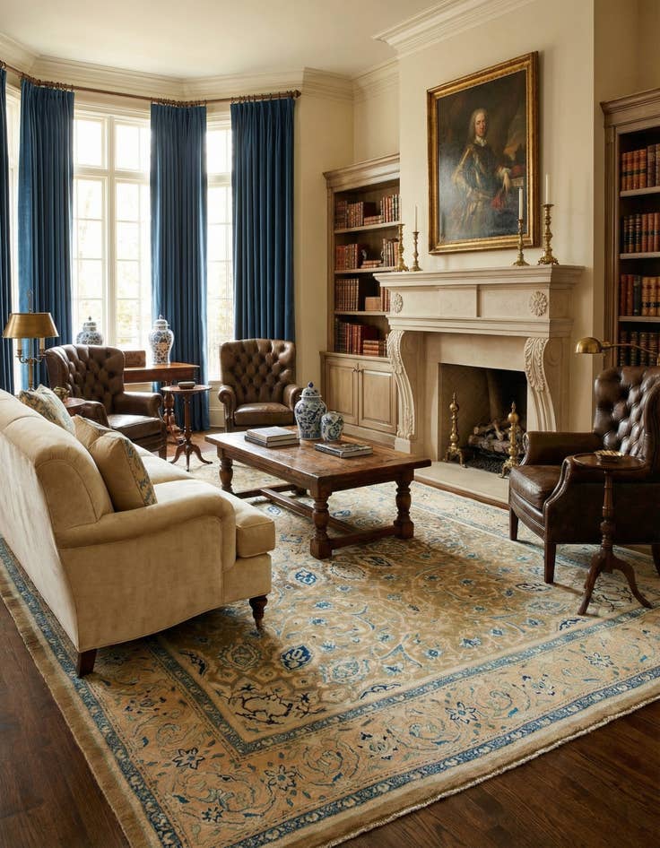 Detail image of  9' 9 x 13' 5  Hand Knotted Mahal Persian Wool Rug