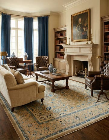 9' 9 x 13' 5 Hand Knotted Mahal Persian Wool Rug