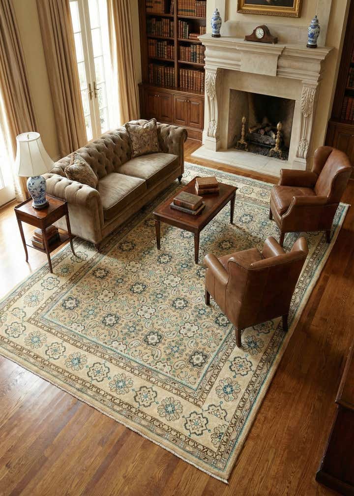 9' 8 x 12' 7 Hand Knotted Farahan Persian Wool Rug