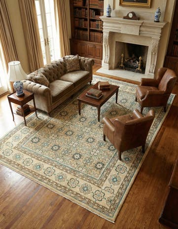 9' 8 x 12' 7 Hand Knotted Farahan Persian Wool Rug