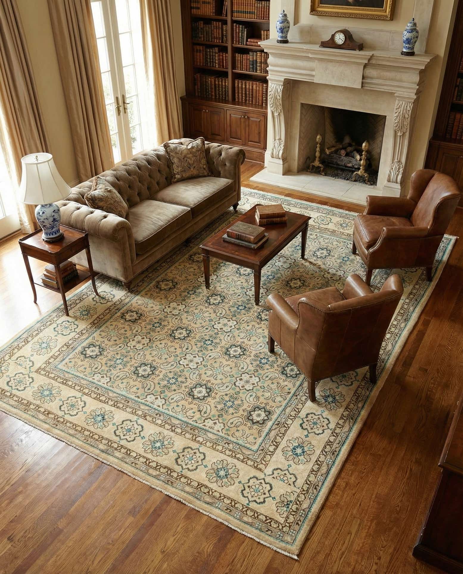 9' 8 x 12' 7 Hand Knotted Farahan Persian Wool Rug