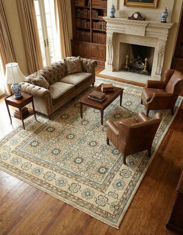 9' 8 x 12' 7 Hand Knotted Farahan Persian Wool Rug
