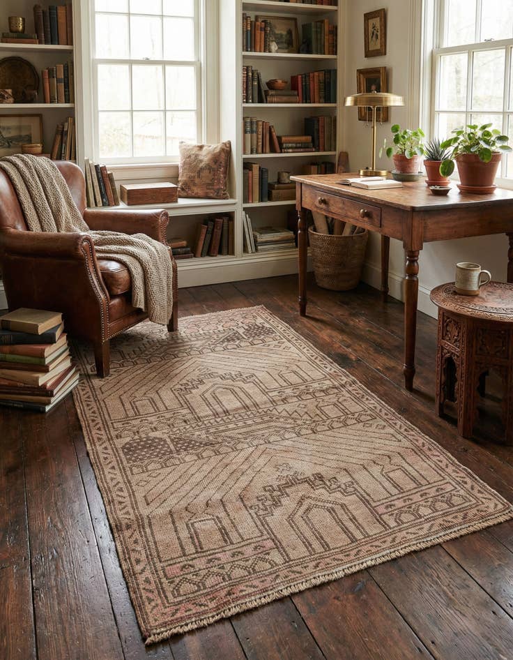 Detail image of 3' 2 x 4' 10  Hand Knotted Balouch Persian Wool Rug