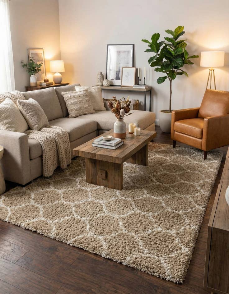 Detail image of 9' x 12' Trellis Shag Rug