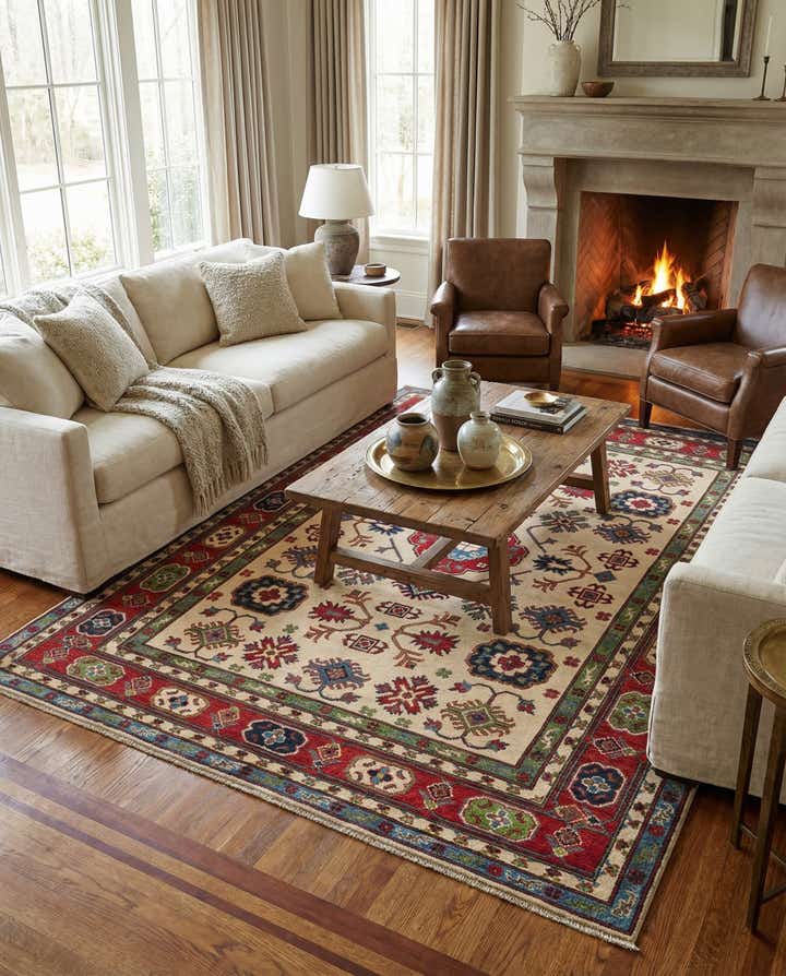 5' 9 x 7' 10 Hand Knotted Kazak Rug