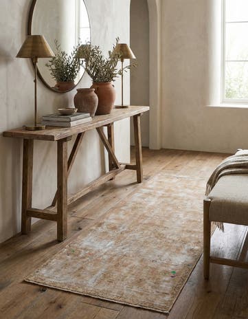 3' 7 x 8' 5 Hand Knotted Ultra Vintage Persian Wool Runner Rug
