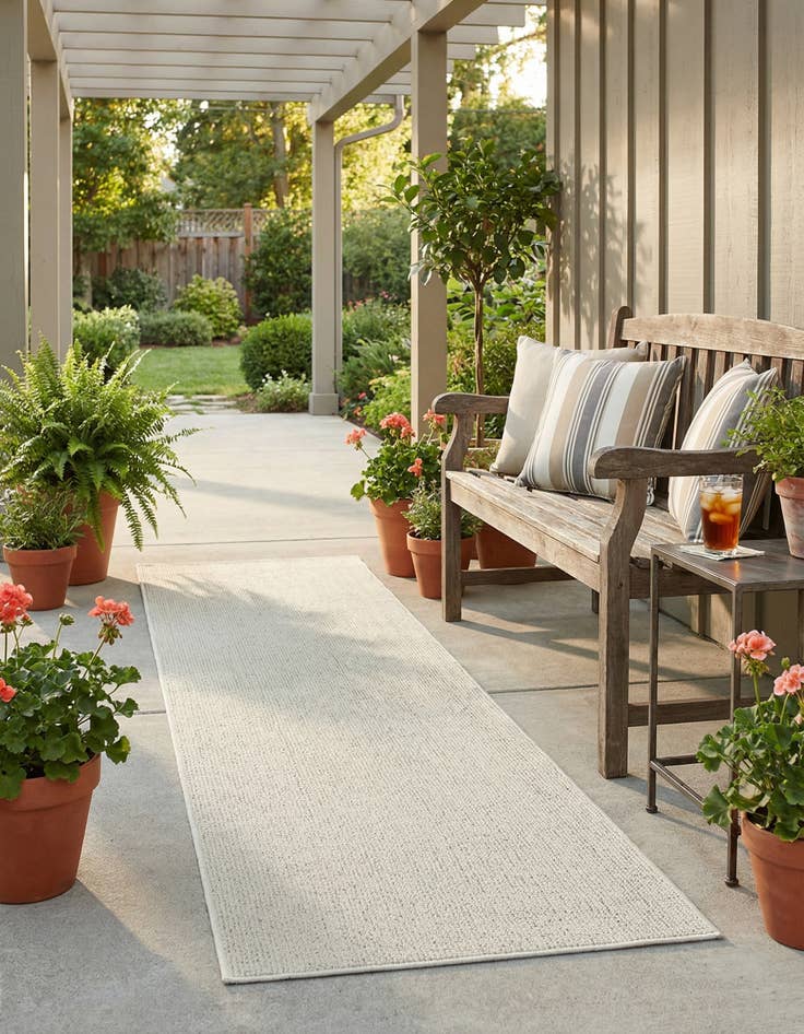 Detail image of 2' x 8'  Washable Solid Indoor / Outdoor Runner Rug