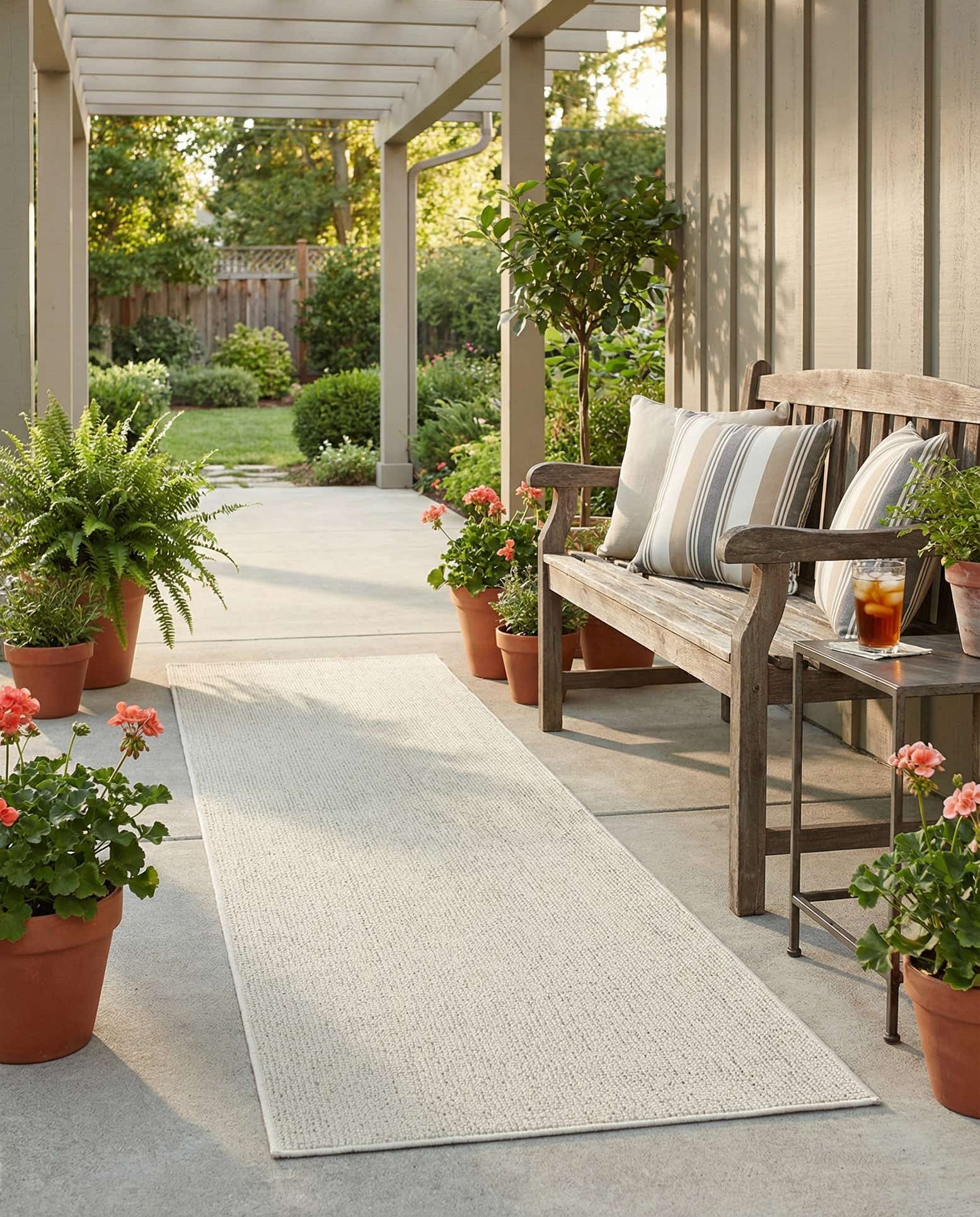 2' x 8' Easy-Clean Solid Indoor / Outdoor Runner Rug