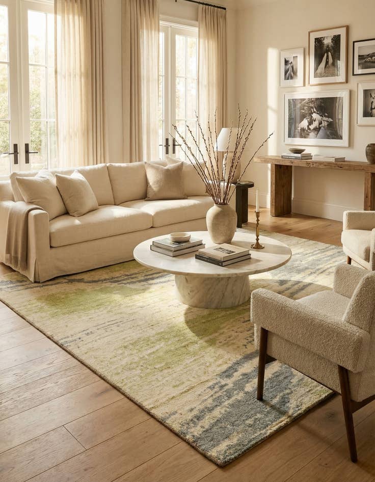 Detail image of  6' 6 x 9' 8  Hand Knotted Darya Wool Rug