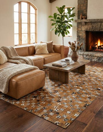 5' 1 x 8' Cowhide Leather Rug