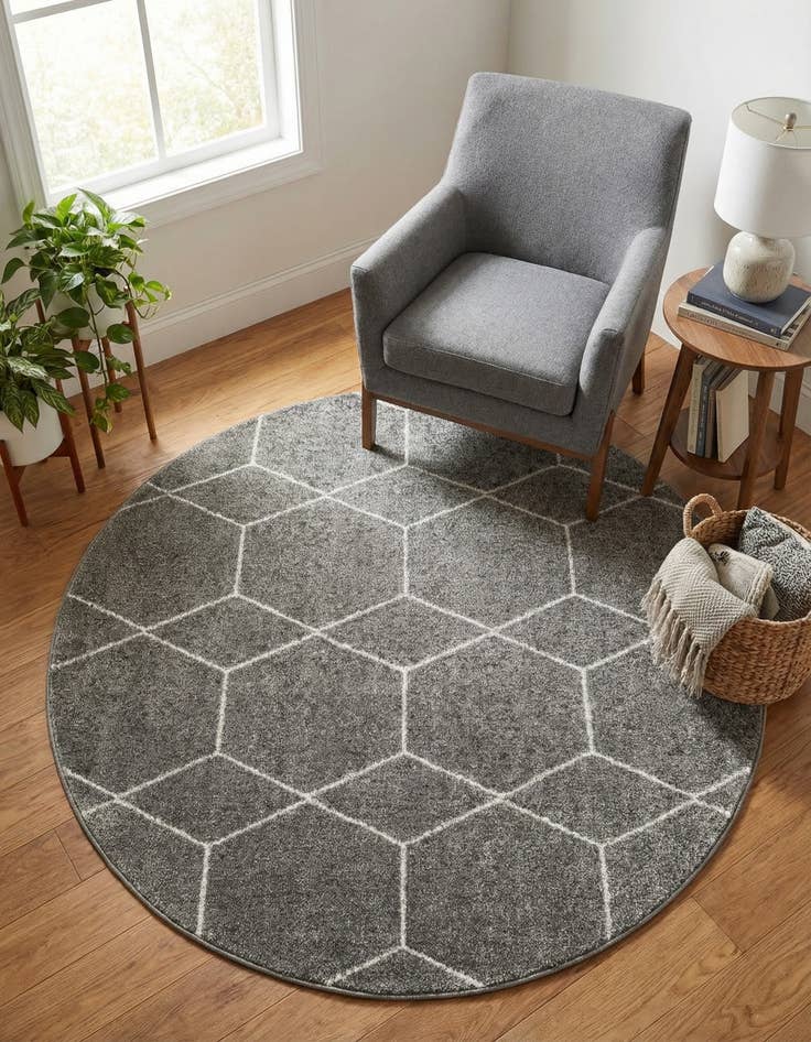 Detail image of 7' x 7' Trellis Frieze Round Rug