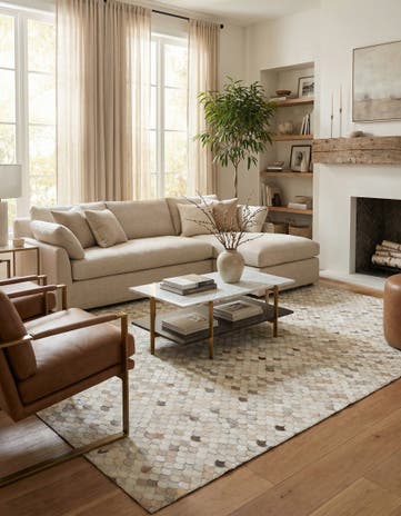 8' x 10' Cowhide Leather Rug