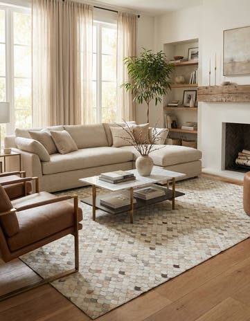 8' x 10' Cowhide Leather Rug