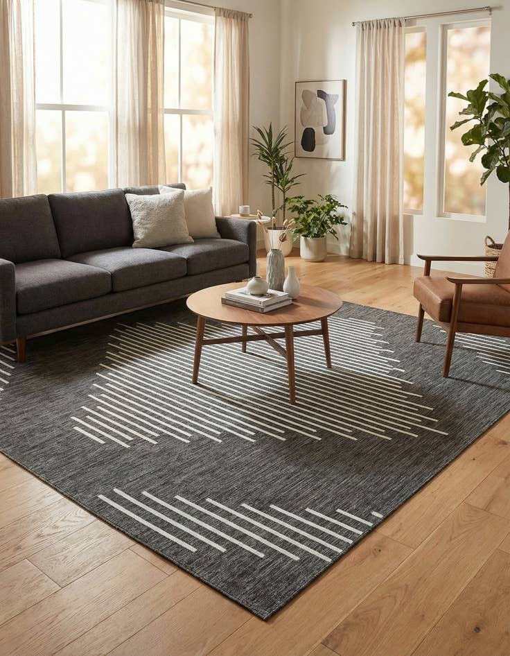 Detail image of 10' x 10'  Washable Modern Indoor / Outdoor Square Rug