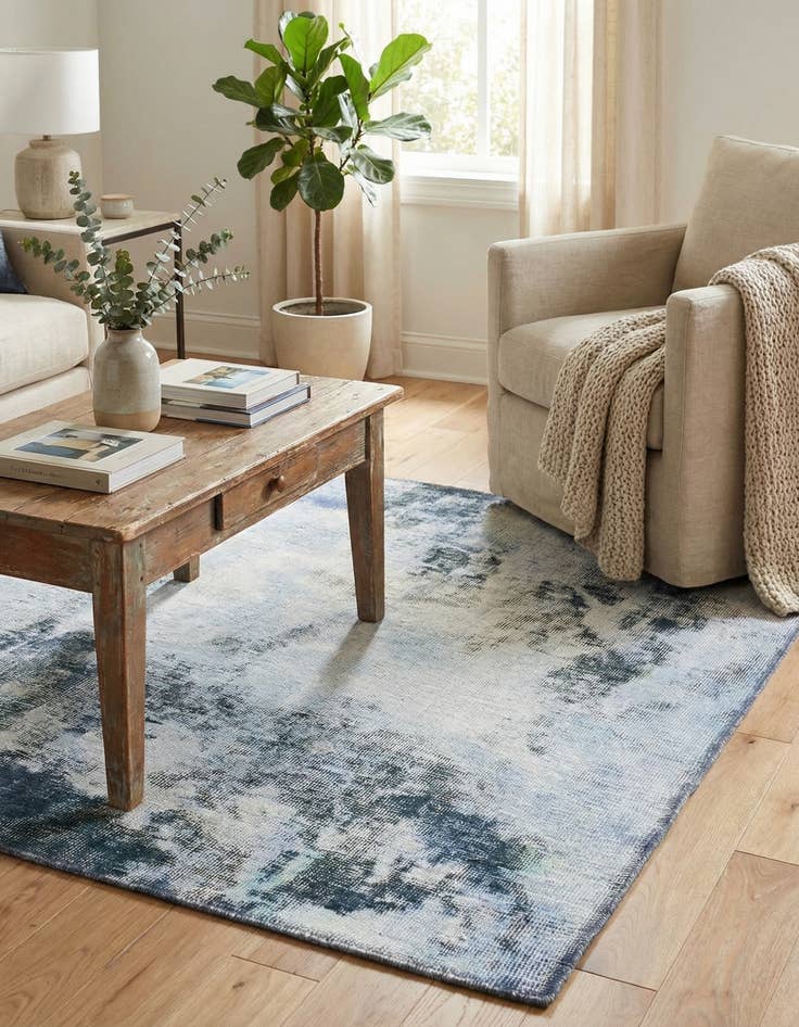 Detail image of  3' 8 x 4'  Hand Knotted Ultra Vintage Persian Wool Square Rug