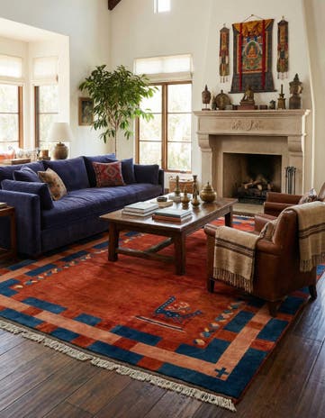 7' 2 x 10' 2 Hand Knotted Tibet Wool Rug