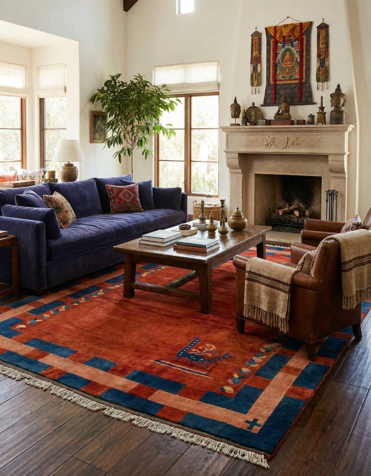 Detail image of 7' 2 x 10' 2  Hand Knotted Tibet Wool Rug