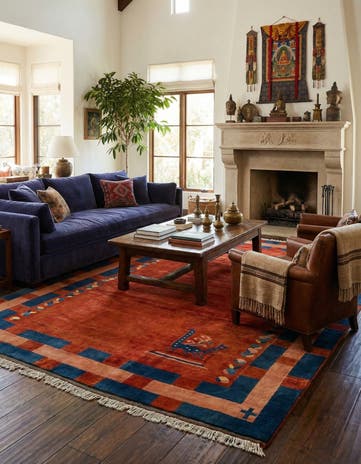 7' 2 x 10' 2 Hand Knotted Tibet Wool Rug