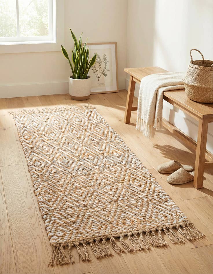 Detail image of 1' 8 x 3' 3  Hand Woven Braided Jute Rug