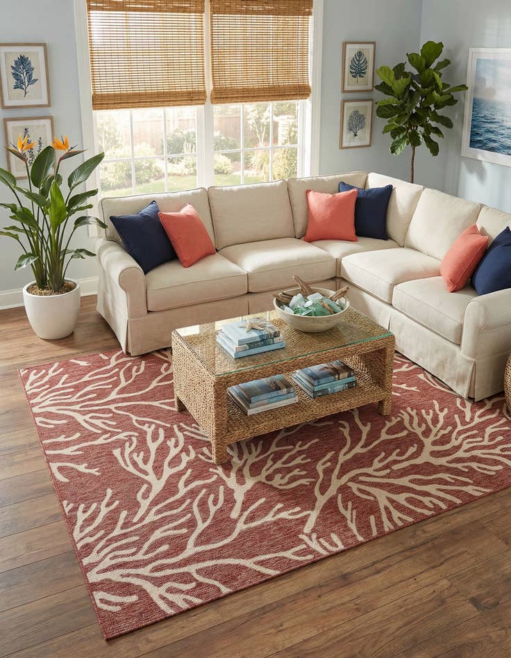 Detail image of  6' x 9'  Washable Coastal Indoor / Outdoor Rug