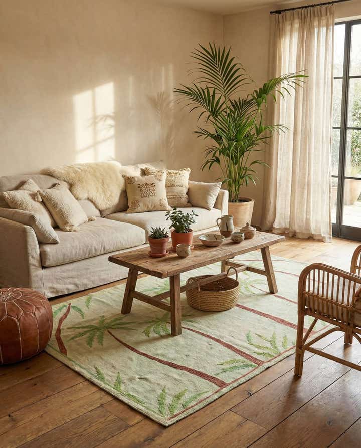 5' 4 x 7' 4 Hand Woven Kilim Suzani Wool Rug