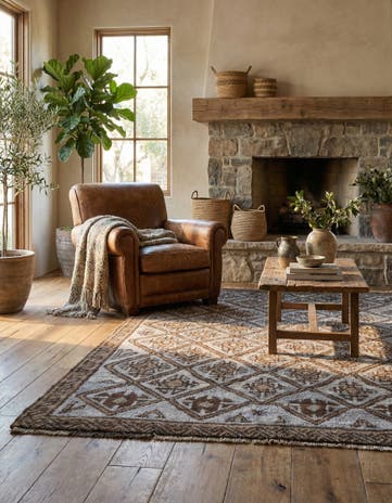 4' 1 x 6' 9 Hand Knotted Ultra Vintage Persian Wool Rug