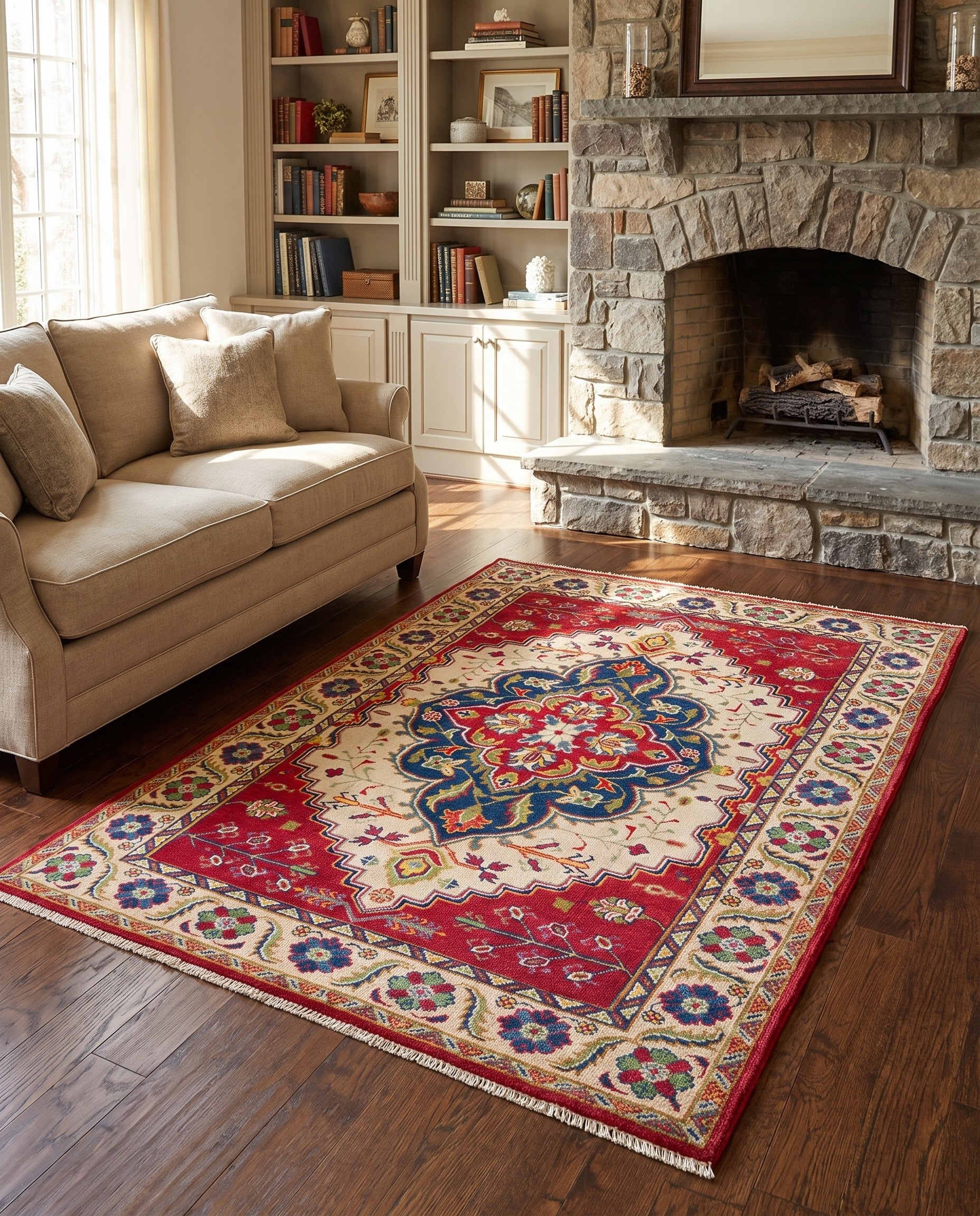 4' x 5' 10 Hand Knotted Kazak Rug