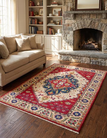 4' x 5' 10 Hand Knotted Kazak Rug