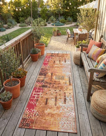 2' 7 x 9' Easy-Clean Modern Indoor / Outdoor Runner Rug