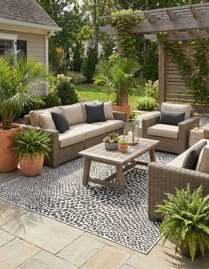 Detail image of 10' 8 x 10' 8 Easy-Clean Jill Zarin Cape Town Indoor / Outdoor Square Rug