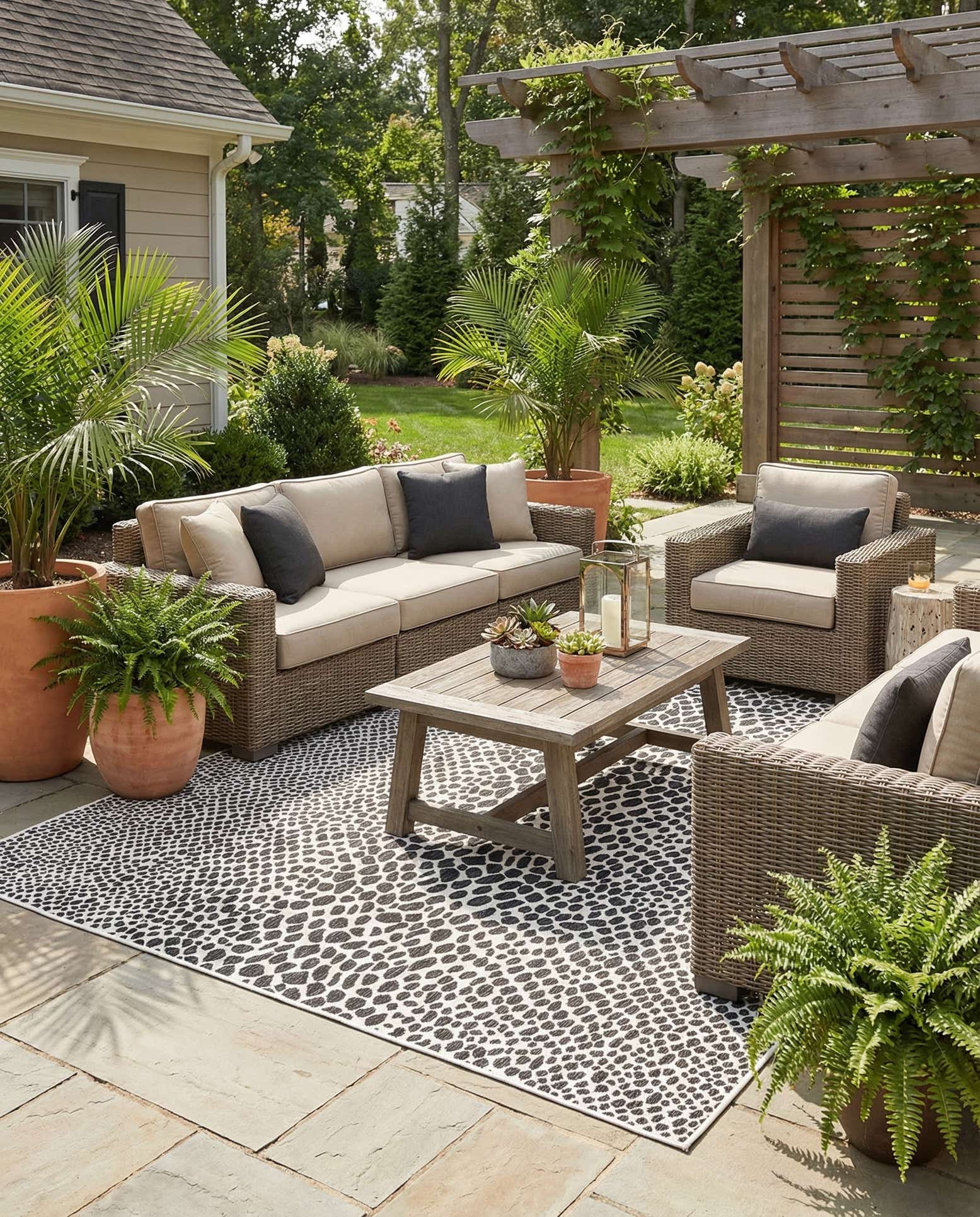 10' 8 x 10' 8 Easy-Clean Jill Zarin Cape Town Indoor / Outdoor Square Rug
