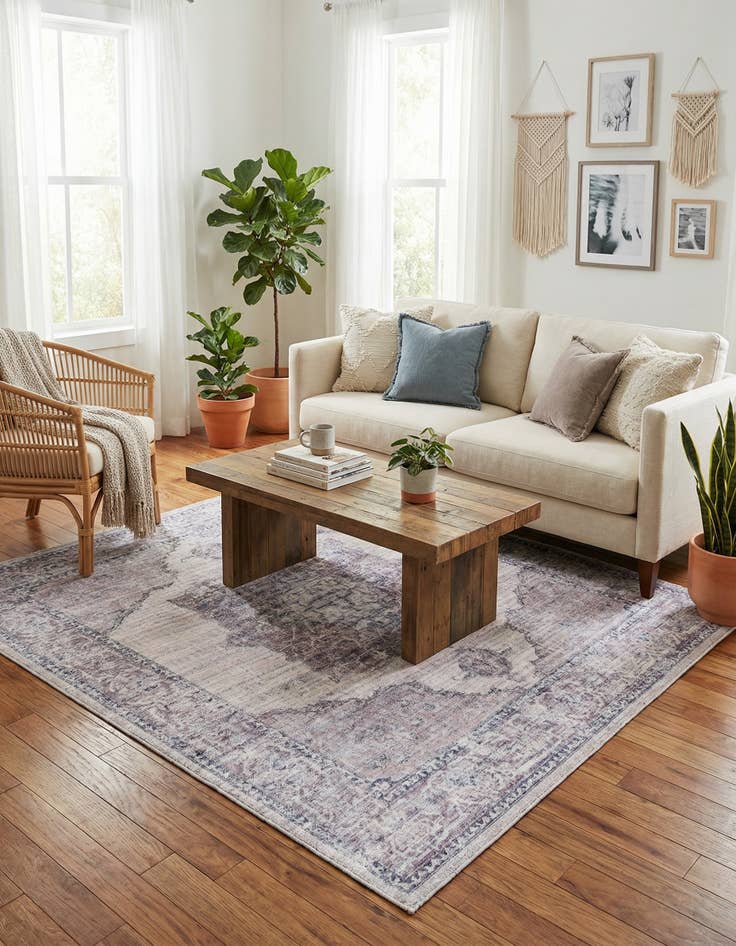 Detail image of 5' 3 x 5' 3  Washable Mangata Square Rug