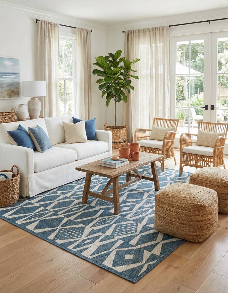 Detail image of 9' x 12'  Washable Baja Indoor / Outdoor Rug